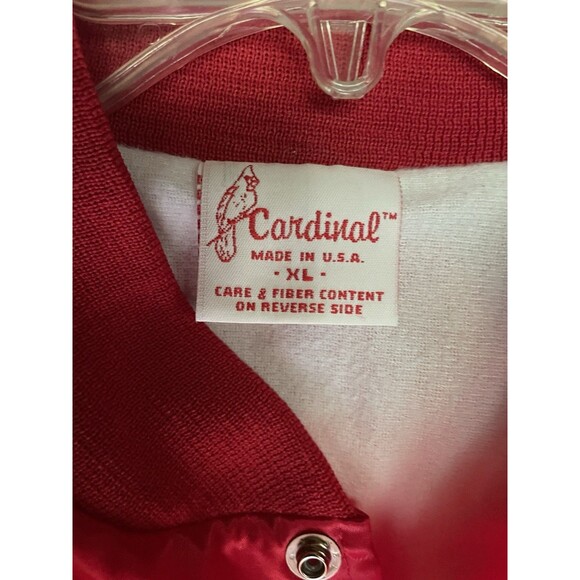 XL Vintage Red Satin Fully Lines Windbreaker - Picture 3 of 7